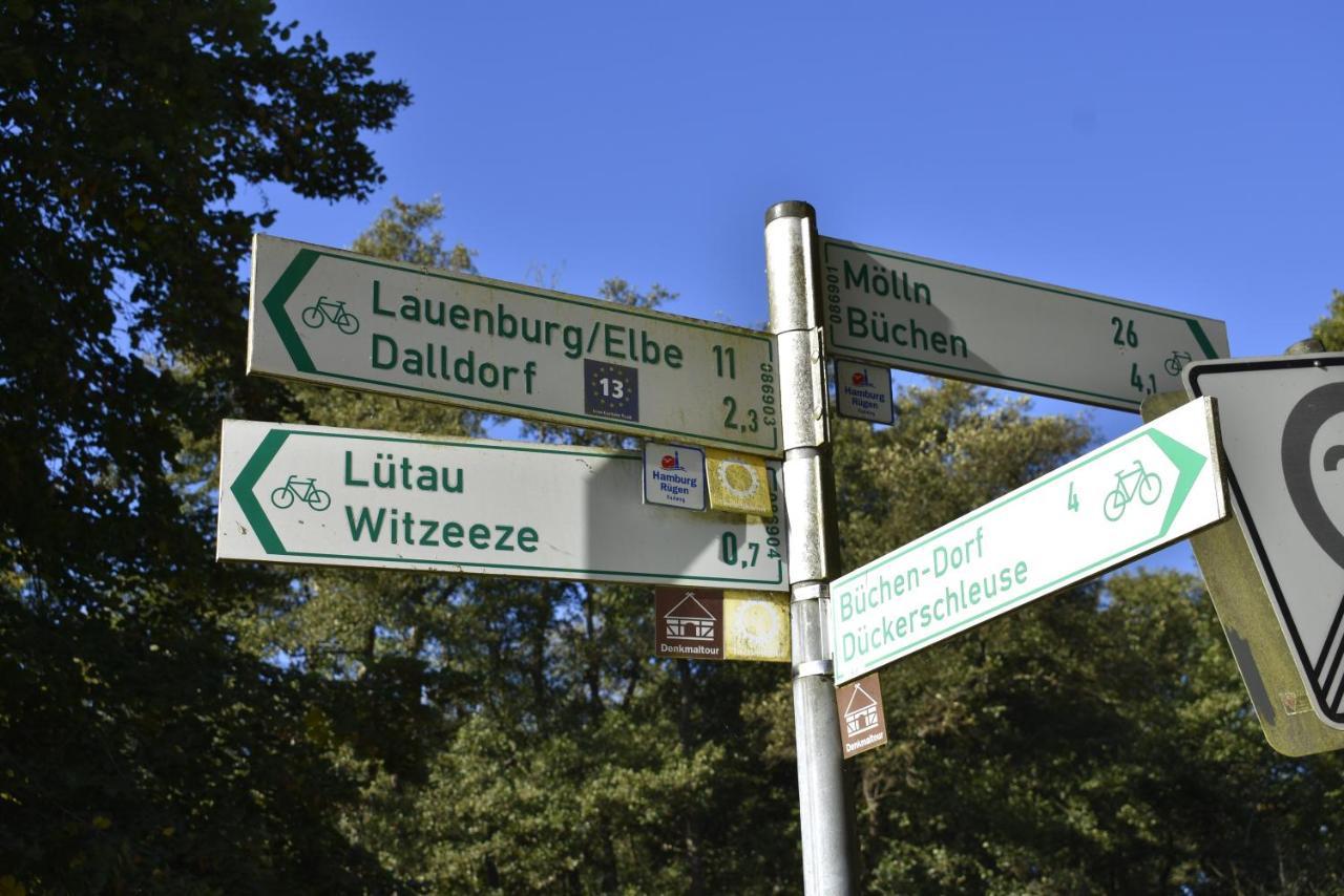 Pension zur Schleuse am Elbe Lübeck - Kanal in Witzeeze Exterior foto